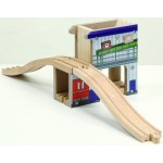Statie de Marfa - Tunel - Pod cu 2 trasee - Set din lemn Maxim Enterprise Rail Road 